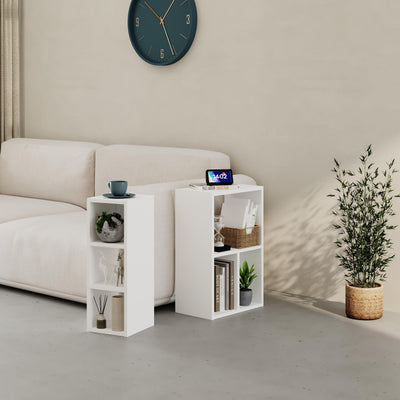 Combayn Big Low Standing Bookcase – Modular Storage Unit in White