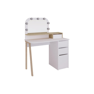 Avien Dressing Table Set – LED Mirror, 3 Drawers & Storage Cabinet - Additional Image 1