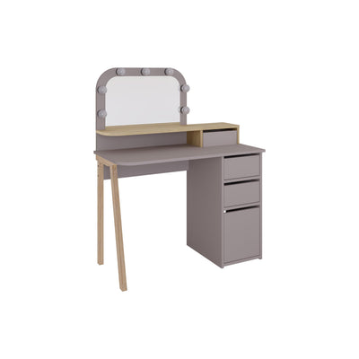 Avien Dressing Table Set – LED Mirror, 3 Drawers & Storage Cabinet - Additional Image 2