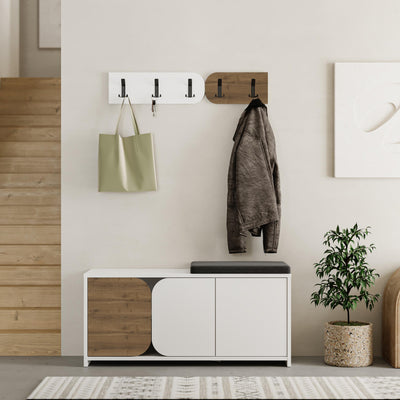 Moni Hallway Shoe Cabinet and Hanger Set - Shoe Cabinet with Hanger Rack