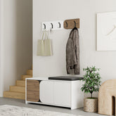 Moni Hallway Shoe Cabinet and Hanger Set styled in a hallway