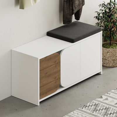 Moni Hallway Shoe Cabinet and Hanger Set close-up detail