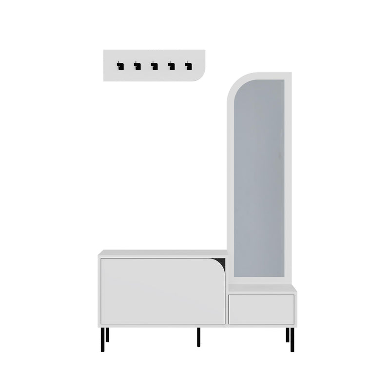 Mila Shoe Cabinet & Hanger Set – 3-in-1 Hallway Unit with Mirror - Additional Image 1