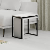 Zigosh Modern Nesting Side Table Set in White