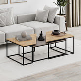Ohlady Nesting Coffee Table Set 110 cm – Light Mocha,Sapphire Oak,Sapphire Oak