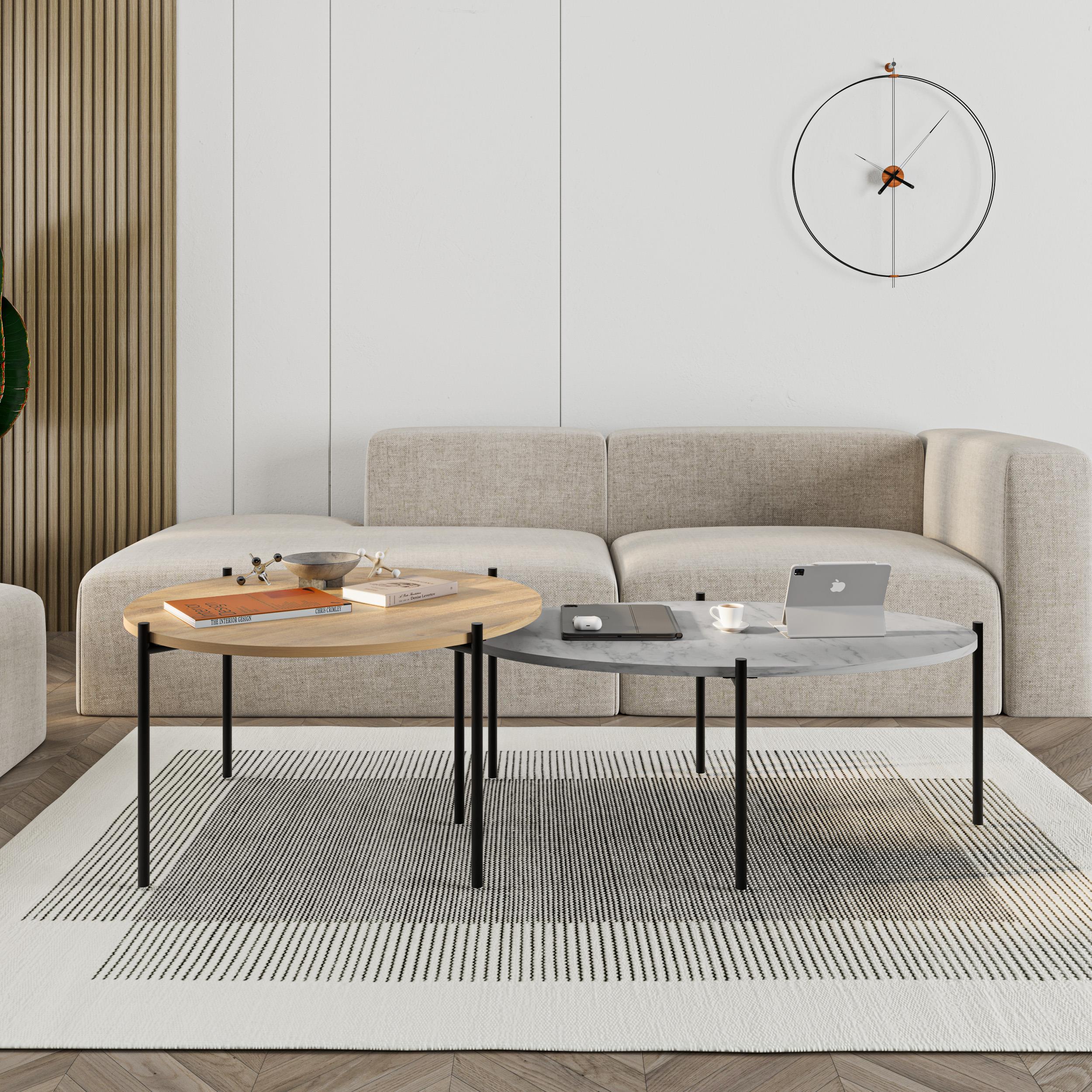 Odelia Round and Oval Coffee Table Set - Additional Image 12