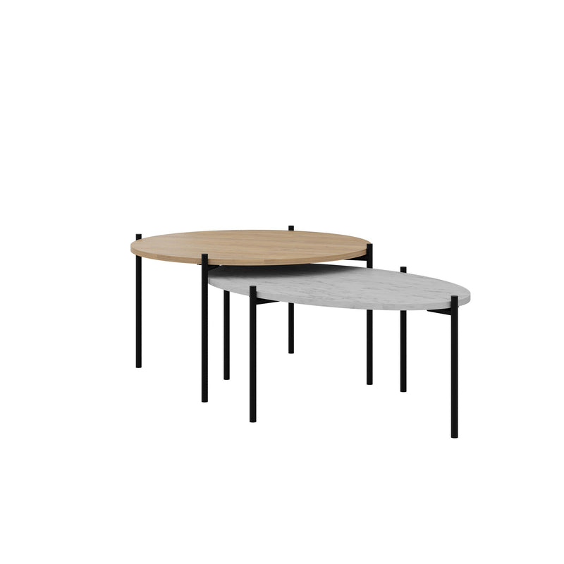 Odelia Round and Oval Coffee Table Set - Additional Image 2