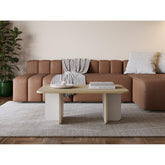 Hillary Rectangular Coffee Table – 100 cm Modern Living Room Table in Sapphire Oak,Sandstone