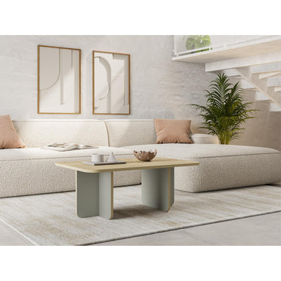 Hillary Rectangular Coffee Table – 100 cm Modern Living Room Table in Sapphire Oak,Ash Green