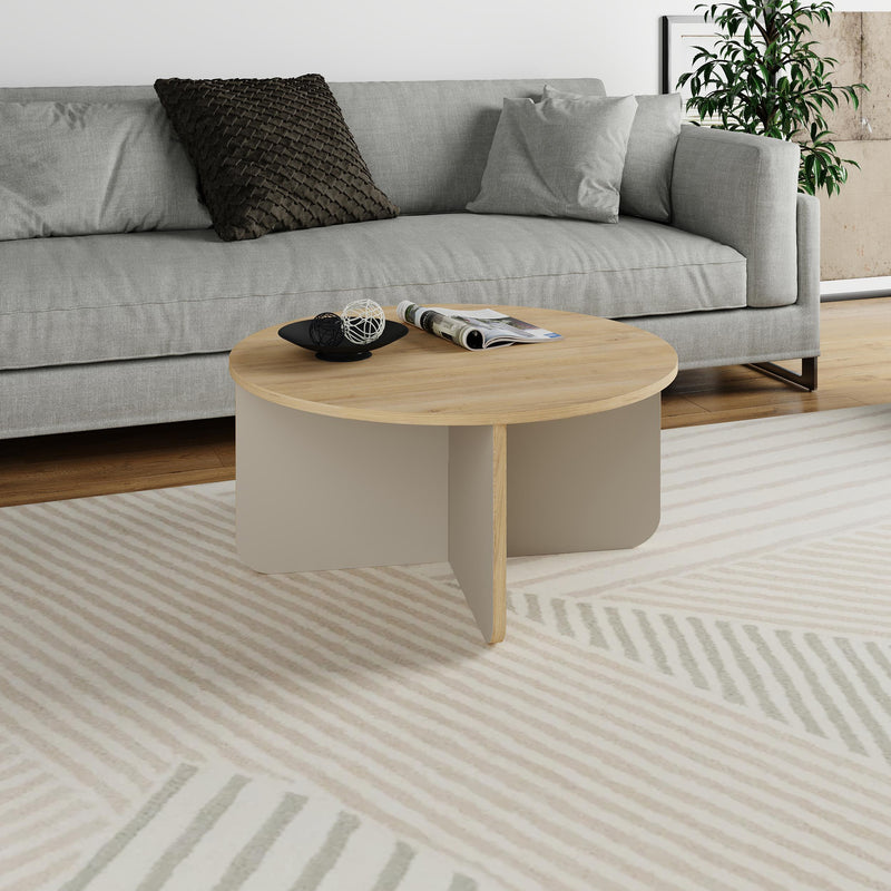 Hillary Round Coffee Table – 80 cm Modern Living Room Table