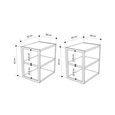 Echo Side Table Double – Modern Sofa Side Table with Shelves - Additional Image 7