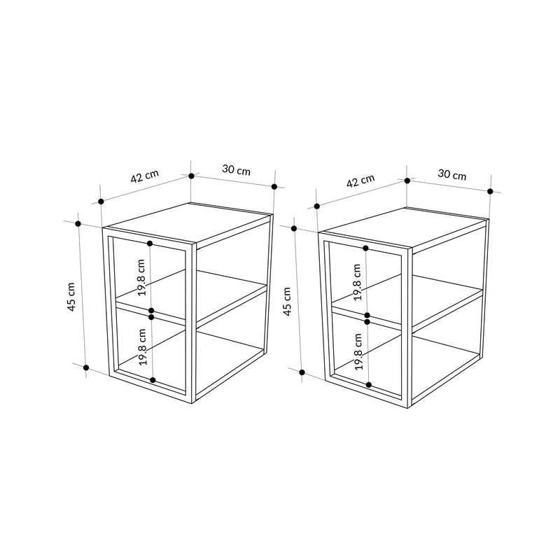 Echo Side Table Double – Modern Sofa Side Table with Shelves - Additional Image 7