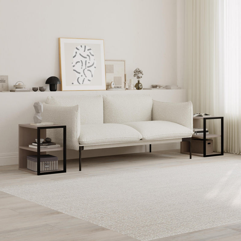 Echo Side Table Double – Modern Sofa Side Table with Shelves