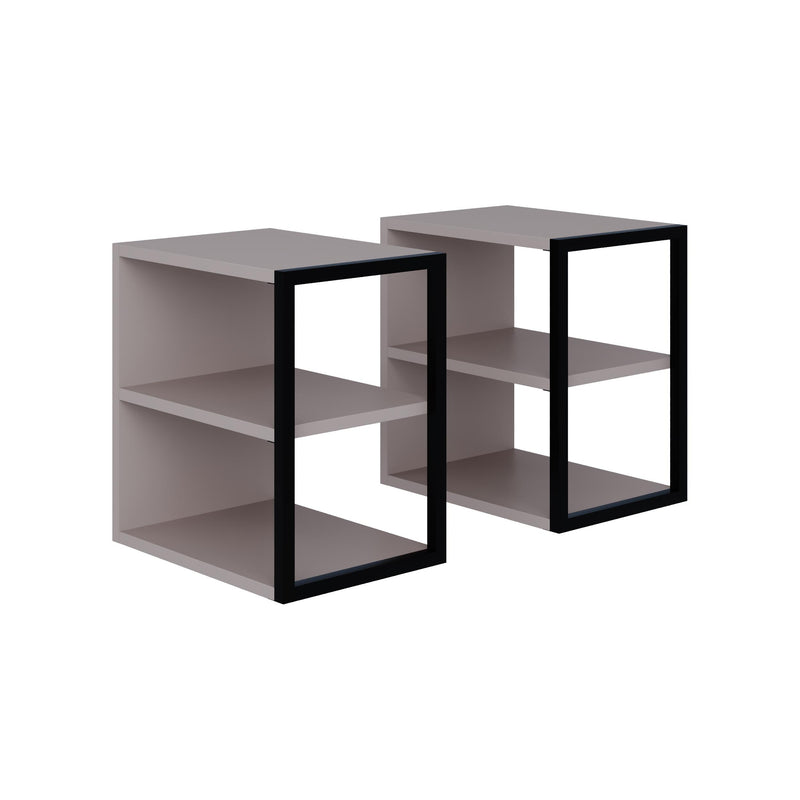 Echo Side Table Double – Modern Sofa Side Table with Shelves - Additional Image 2