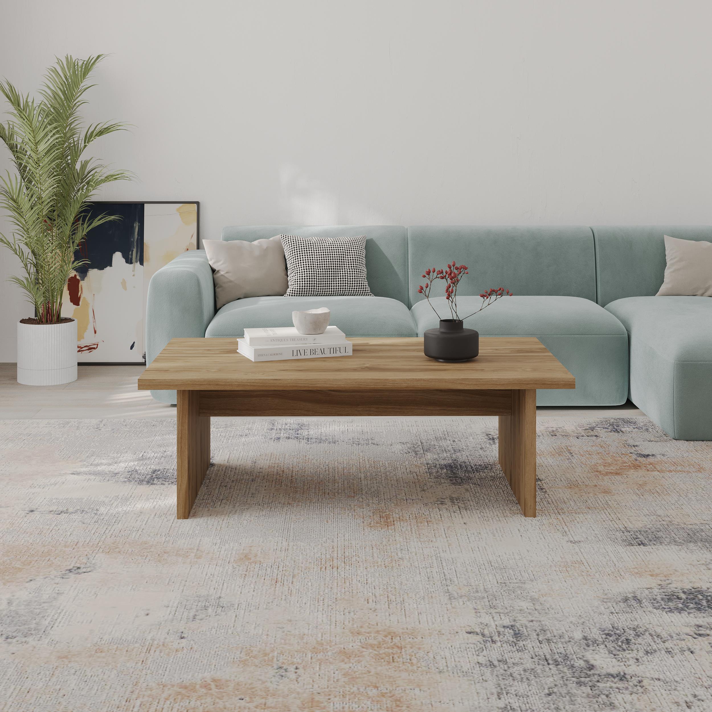 Loana Coffee Table – Modern Living Room Table with Two-Piece Top Panel