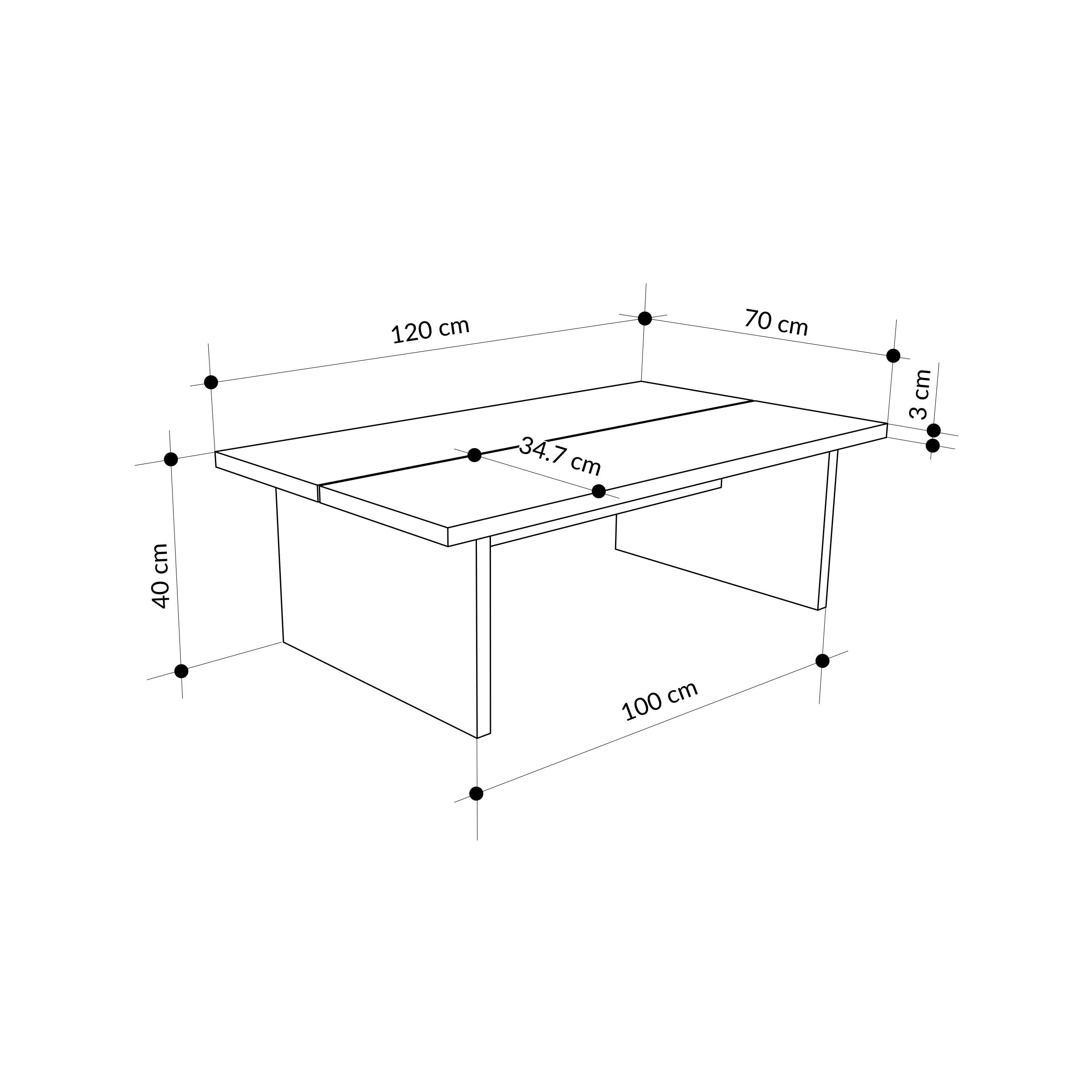 Loana Coffee Table – Modern Living Room Table with Two-Piece Top Panel - Additional Image 4