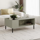 Vena Modern Coffee Table Ash Green styled in a living room