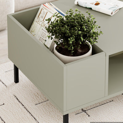 Vena Modern Coffee Table Ash Green close-up detail