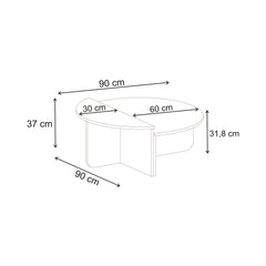 Aloeva Modern Round Coffee Table – dimensions (cm)