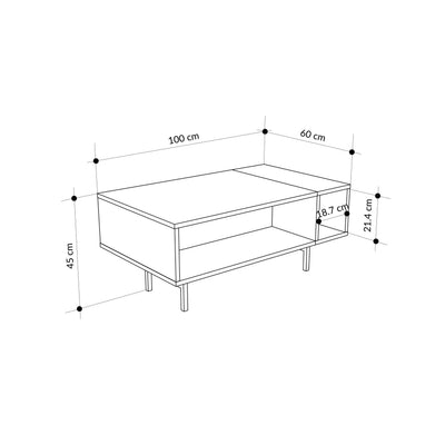 Mona Modern Coffee Table with Open Storage - Additional Image 3