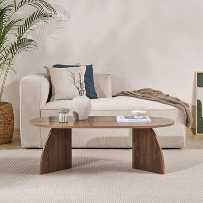 Melina Oval Coffee Table 120 cm in Istanbul Walnut