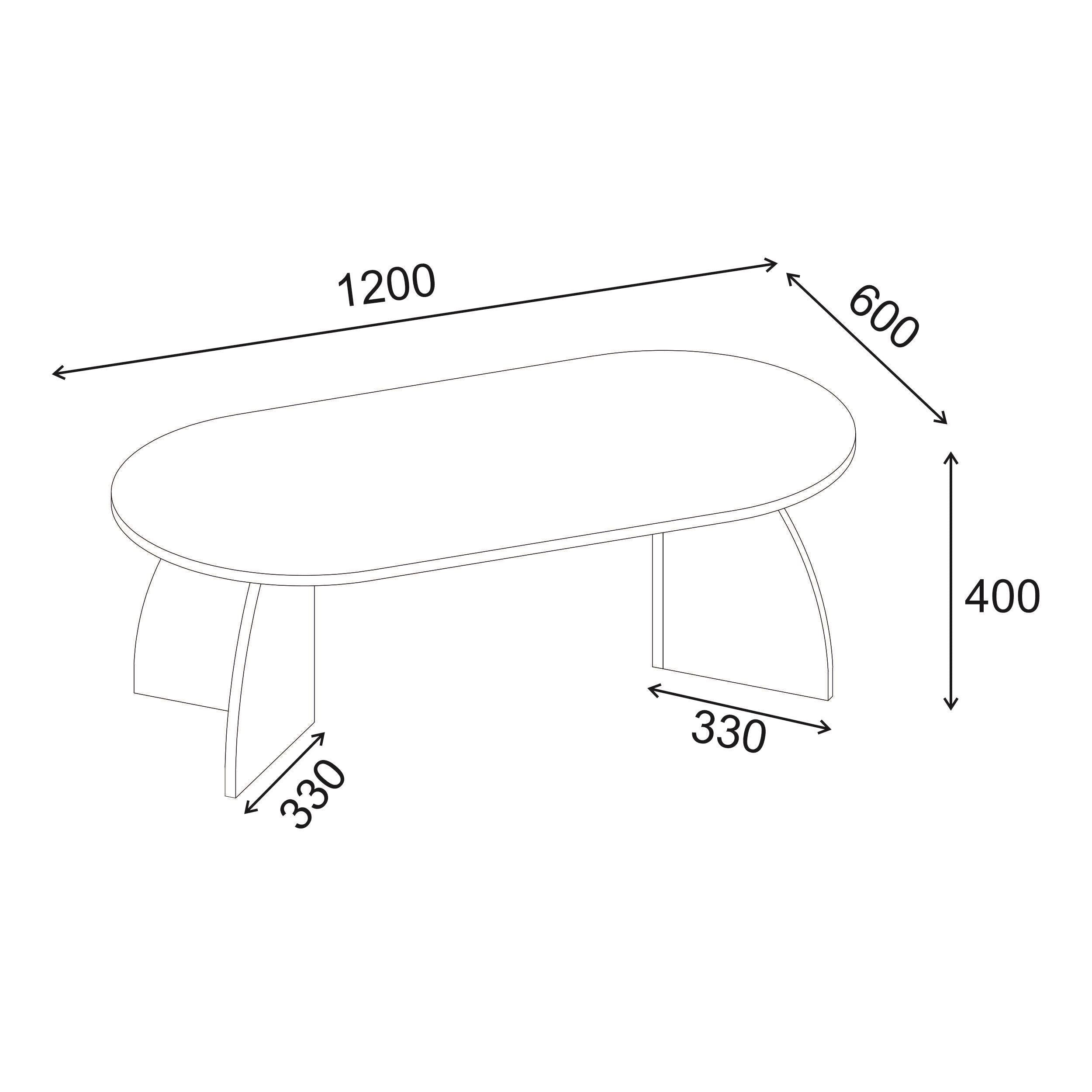 Melina Oval Coffee Table 120 cm - Additional Image 10