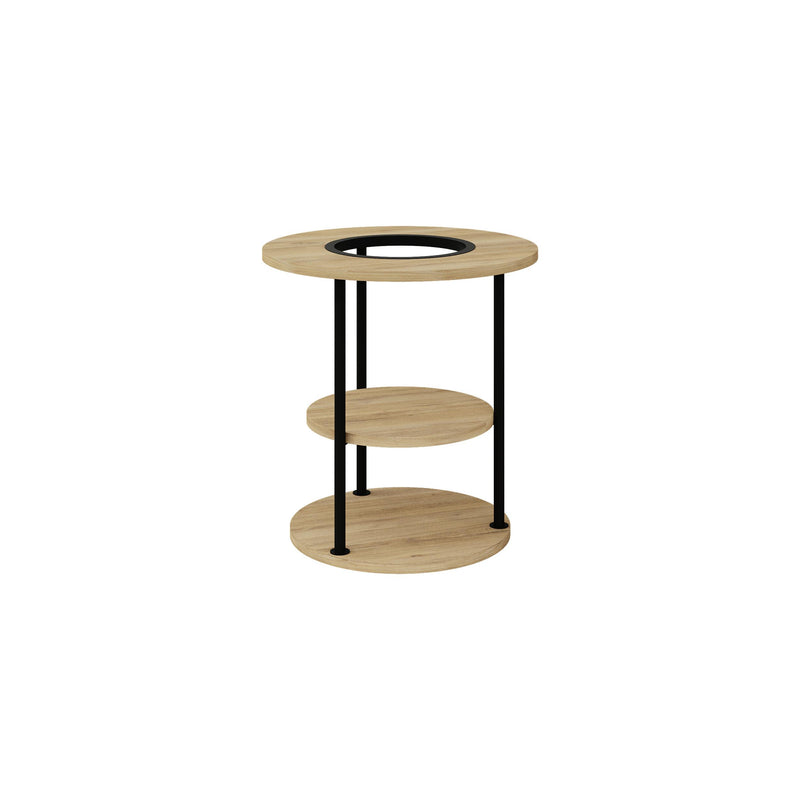 Round Side Table with Shelf | Grova - Additional Image 1