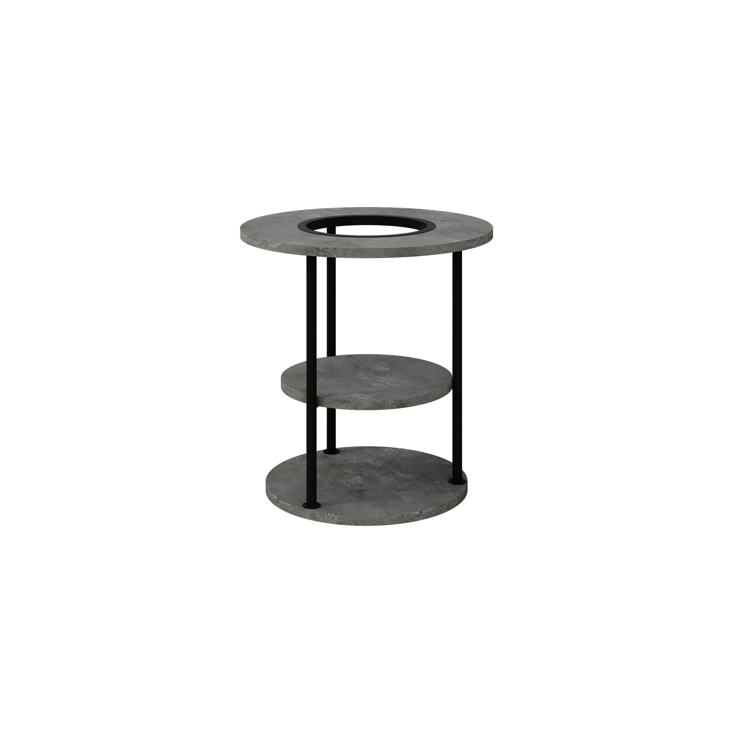 Round Side Table with Shelf | Grova - Additional Image 2