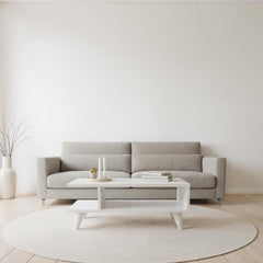 Titus Modern Coffee Table Open Storage Shelf White 80 x 45 x 32.4 cm – White