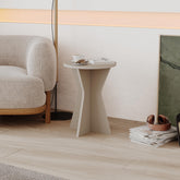 Lisa Modern Side Table – Compact Accent Table in Sandstone