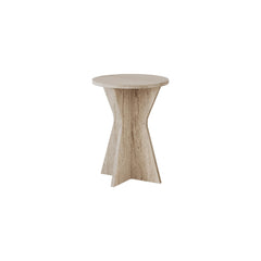 Lisa Modern Side Table – Compact Accent Table – Travertine