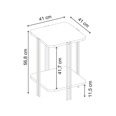 Notus 2-Tier Side Table with Shelf - Additional Image 7