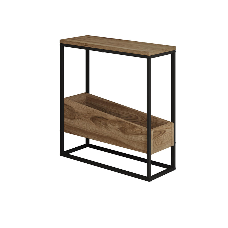 Slim Side Table – Oak & Black | Lido - Additional Image 1