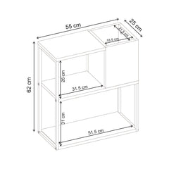 Tania Side Table with Storage Shelves – dimensions (cm)