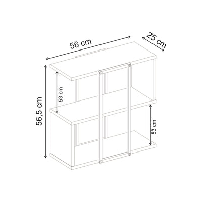 Homia Stepped Side Table with Open Shelves – Living Room End Table - Additional Image 9