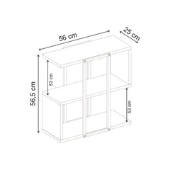 Homia Stepped Side Table with Open Shelves – Living Room End Table – dimensions (cm)