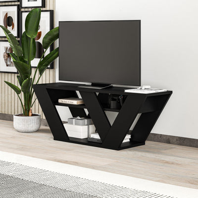 Pipralla Modern TV Stand 110 cm in Black Bute