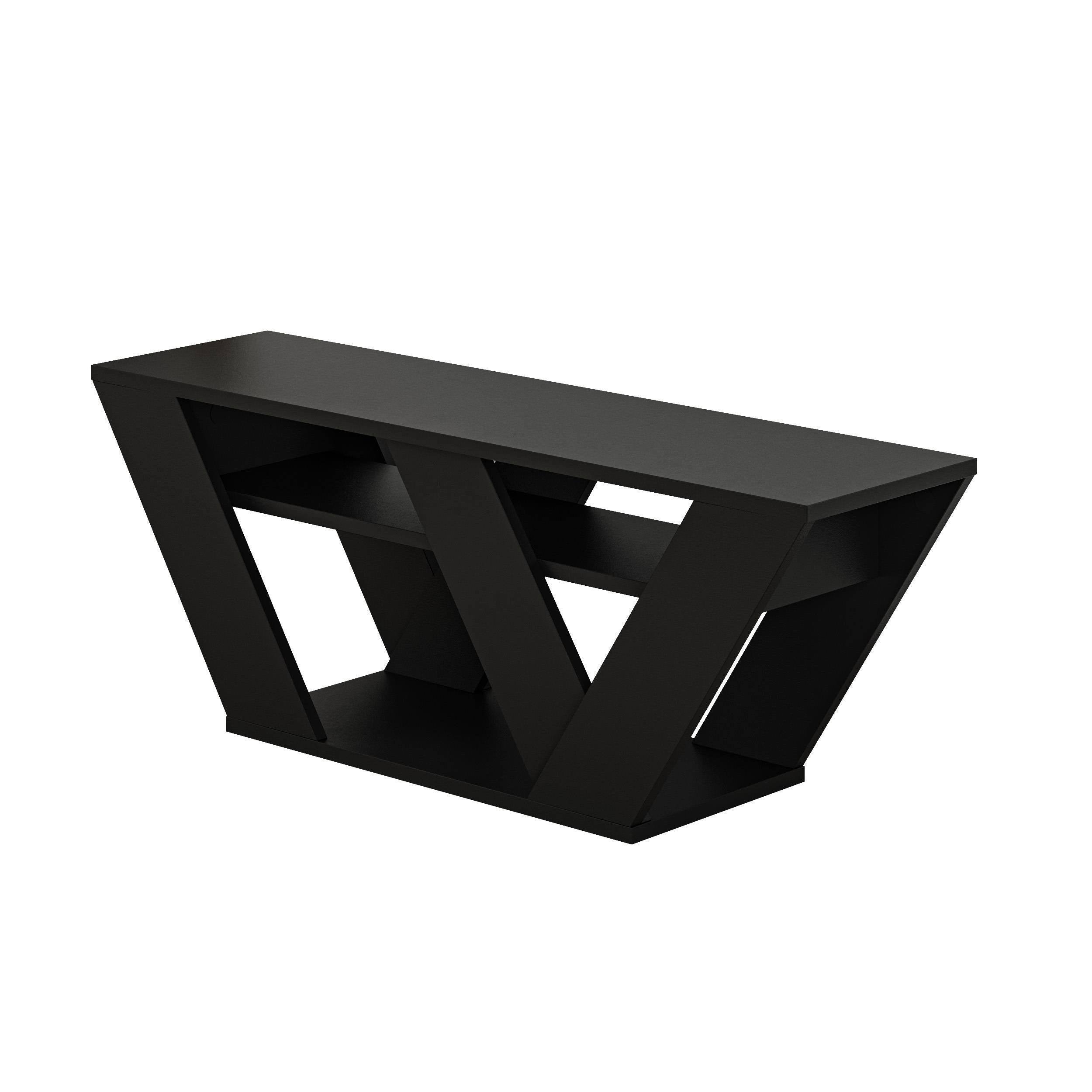 Pipralla Modern TV Stand Multimedia Centre TV Unit With Shelves 110cm