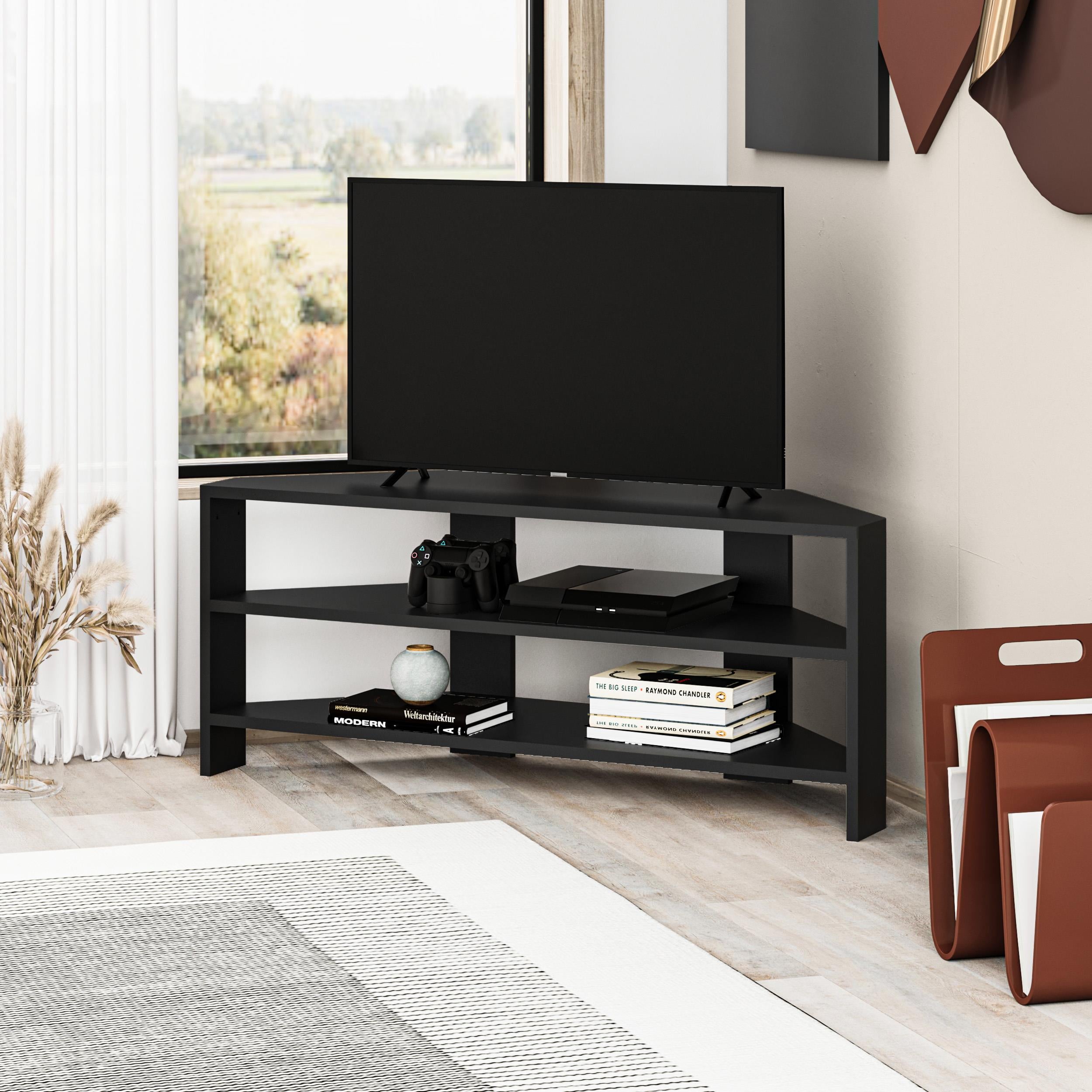 Thales Corner Modern TV Stand Multimedia Centre Corner 110cm - Decortie