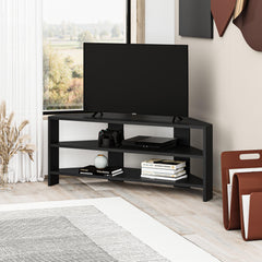 Thales Corner Modern TV Stand Multimedia Centre Corner 110cm in Black Bute