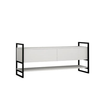 Metola Modern TV Stand Multimedia Stand TV Unit With Storage Cabinet 130cm – White