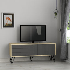 Picadilly Modern TV Stand Multimedia Centre With Storage Cabinet 139cm – Oak,Anthracite