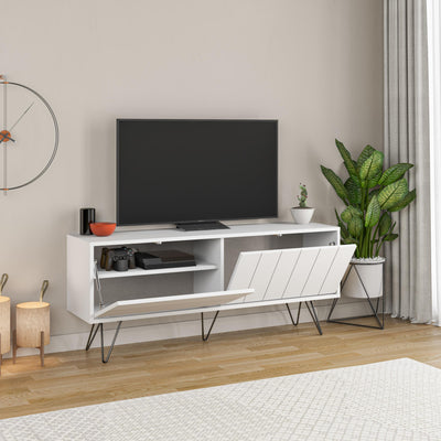Picadilly Modern TV Stand Multimedia Centre With Storage Cabinet 139cm – White
