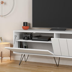 Picadilly Modern TV Stand Multimedia Centre With Storage Cabinet 139cm – White