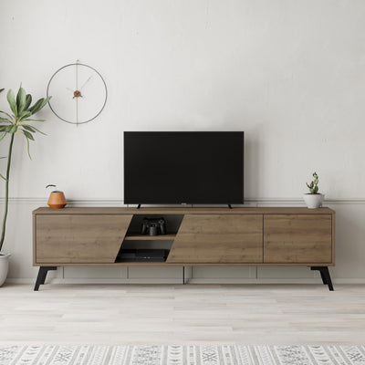 Fiona Modern Tv Stand 180cm in Dark Oak