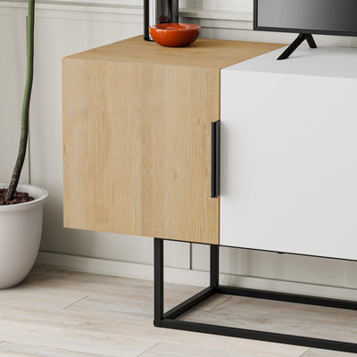 Tontini Modern TV Stand Multimedia Centre – Oak,White