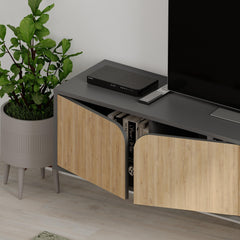 Spark Modern Floating Tv Stand – Anthracite - Oak