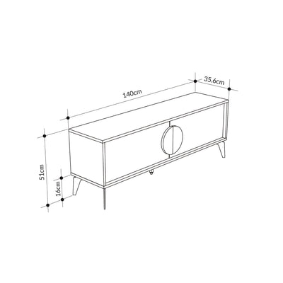Gora Modern TV Stand 140 cm Entertainment Unit - Additional Image 10