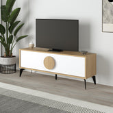 Gora Modern TV Stand 140 cm Entertainment Unit in Sapphire Oak,White