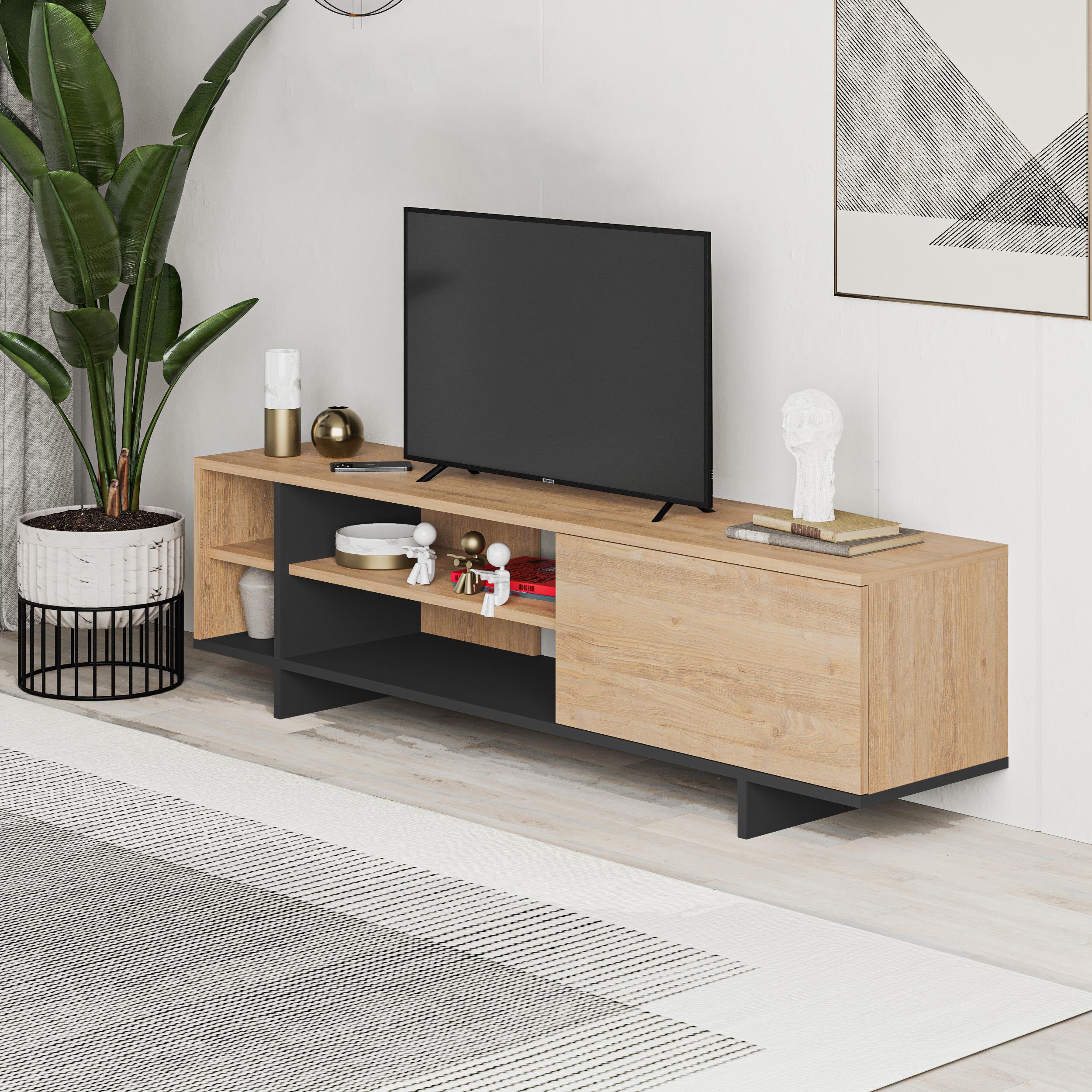 Stockton TV Stand with Storage and Shelves